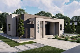 design floating house, beach house, dock house, beach hotel and rendering 3d