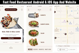 develop fast food restaurant website, fast food restaurants app