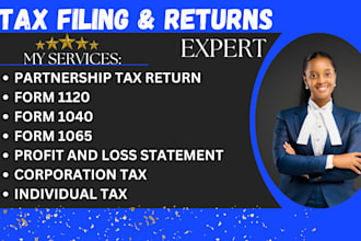 prepare and efile your partnership tax return form 1065, 1120, 1040 in 12 hours