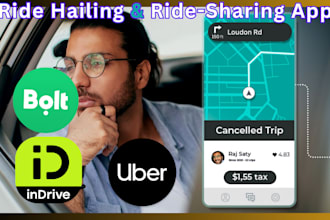 develop a ride hailing app, ride sharing app like, bolt, indrive, uber
