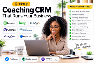 setup coaching crm bonsai keap hubspot quenza coachaccountable honeybook delenta