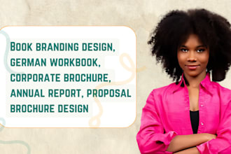 create book branding design, german workbook, corporate brochure design
