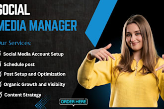 be your social media manager social media content and post creator sm strategy