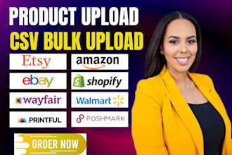list products on etsy, amazon, ebay, shopify, wayfair and walmart
