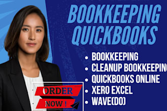 manage bookkeeping, cleanup, quickbooks online, xero, excel,wave