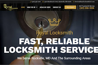 locksmith website handyman garage door home security hvac locksmith landing page