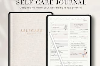 design price list, checklist, letterhead, self care journal layout journal guide