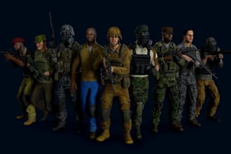do custom 3d military avatar boostifpro, rigging character vrchat characters,