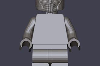 design 3d lego minifigure, design lego custom 3d model, 3d lego animation