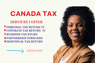 prepare and efile canada corporate tax return t2 and personal t1 as a CPA