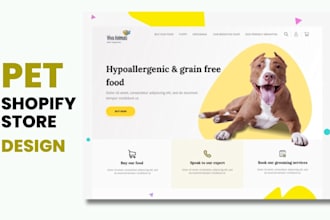 design pet shopify store pet website veterinary shopify store vet website
