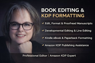 book editing manuscript formatting developmental book editor for KDP screenplay