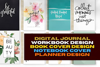 kdp digital self care journal design, prayer journal, notebook planner cover