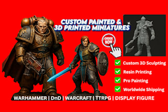 do 3d warhammer, warcraft dnd character, 40k aos printing, miniature printing