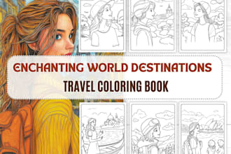 design kdp coloring book cover, adult coloring book, activity book for children