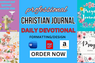 edit, format and design daily prayer journal, devotional guide, christian ebook
