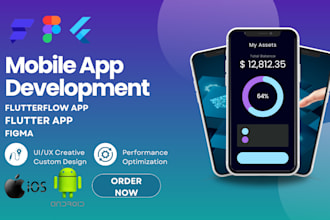 develop flutterflow mobile app, figma to flutter, android ios flutter app