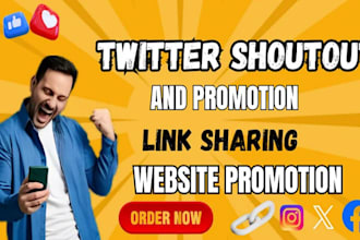 share, shoutout promote crypto website link, to 80m twitter, ig, tiktok follwer