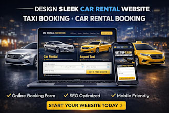 design sleek car rental website taxi booking website car rental booking website
