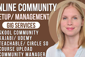 setup skool community kajabi online course teachable, circle so online community