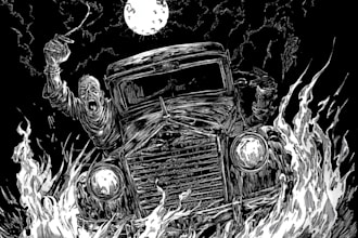 draw black and white illustrations