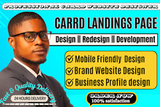 create a professional carrd landing page or redesign wix website design, godaddy
