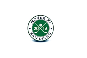 create annual guys golf trip logo