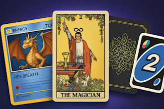 do card game design custom trading card deck tcg templates, tarot card uno deck