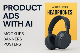design eye catching product ads or mockups using ai