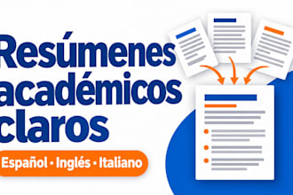 summarize academic texts in spanish english or italian