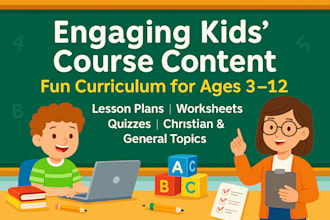 write engaging children online course content kids educational course curriculum