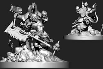 convert sketch to  printable dnd stl character, tabletop 3d miniature figurine