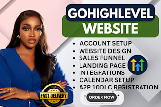 gohighlevel website design ghl landing page a2p 10dlc registration sales funnel