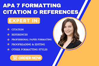 proofread, edit and format references per apa 7th citation and referencing