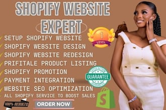 create, build shopify store,pod dropshipping shopify website design and redesign