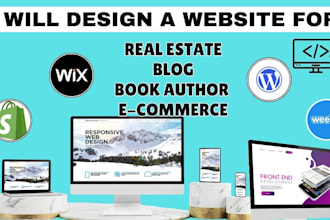 design wix shopify wordpres ecommerce real estate blog and ebook author website
