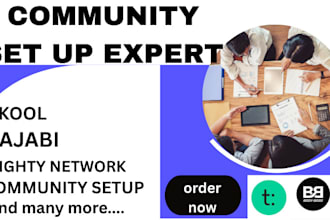 set up skool community management,set up your website community,course products