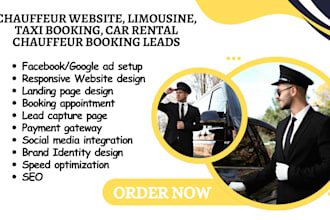 chauffeur website limousine taxi booking car rental chauffeur booking leads