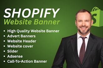 design website banner, shopify banner, website header, slider or cover
