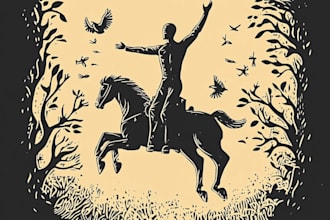 create artistic linocut illustration with fast delivery