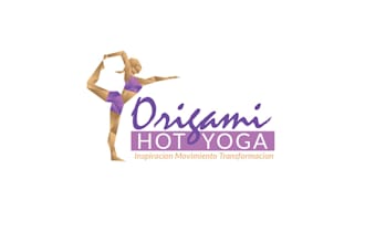 create origami hot yoga logo design