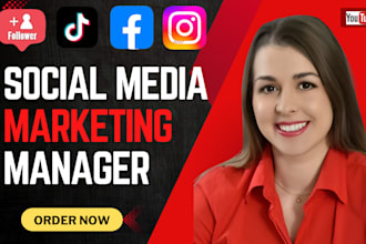 be your social media manager for fb ads, youtube marketing ig post tiktok shop
