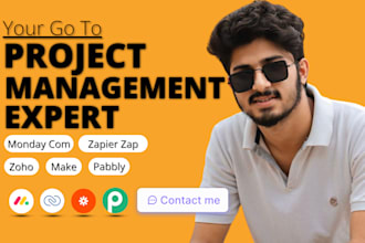 automate business tasks using zapier, make, pabbly, zoho crm and monday com