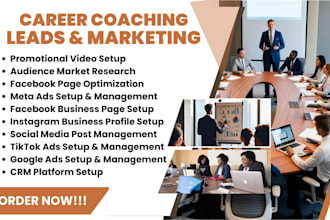 career coaching leads business coaching leads executive coaching facebook ads