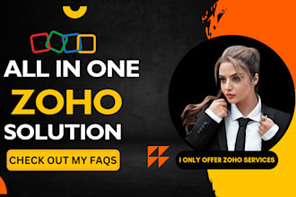 setup zoho sites, zoho salesiq, zoho mail, zoho flow, zoho desk, zoho creator