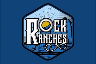 design monogram clean rock ranches logo