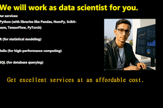 be your data scientist and will work on any data related projects