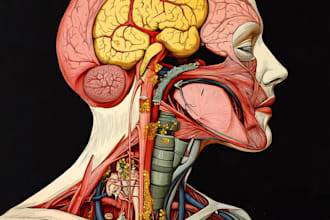 draw digital coloured anatomy and medical illustrations