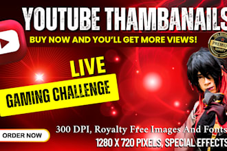 design attractive clickbait amazing youtube thumbnail in 2hr