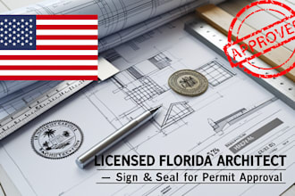 sign, stamp and seal florida architectural drawings for USA city permit